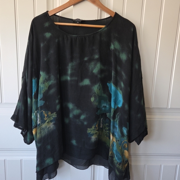 Citron Santa Monica Silk Lagenlook Top 2X Plus Size - Picture 2 of 8